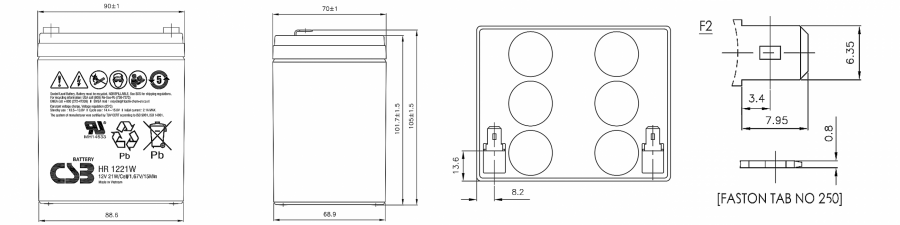 Размер CSB HR 1221W